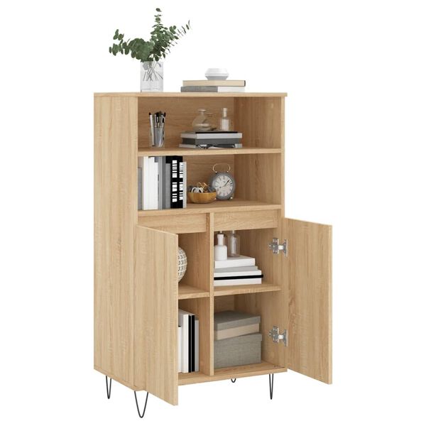 vidaXL Highboard sonoma eik 60x36x110 cm konstruert tre