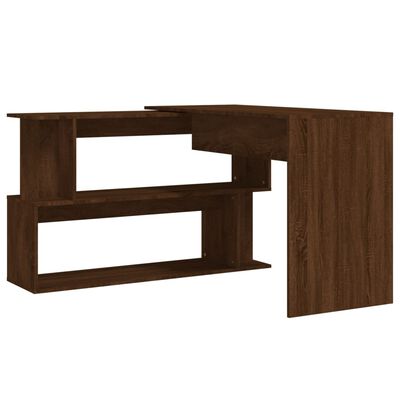 vidaXL Skrivebord hjørne brun eik 200x50x76 cm konstruert tre
