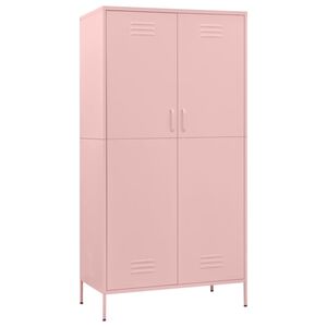 vidaXL Garderobe rosa 90x50x180 cm stål