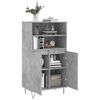 vidaXL Highboard betonggr&aring; 60x36x110 cm konstruert tre