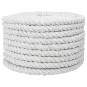 vidaXL Bomull Tau 20 mm 25 m Hvit 100% Bomull
