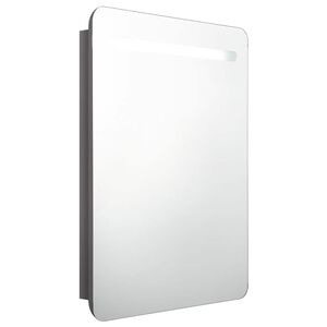 vidaXL LED-speilskap til bad blank gr&aring; 60x11x80 cm