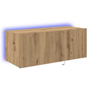 vidaXL TV Veggskap med LED Artisan Eik 80 x 35 x 31 cm Konstruert tre