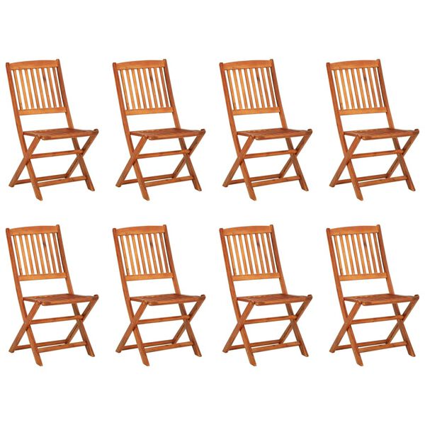 vidaXL Hagespisegruppe 9 deler 220x90x75 cm heltre akasie