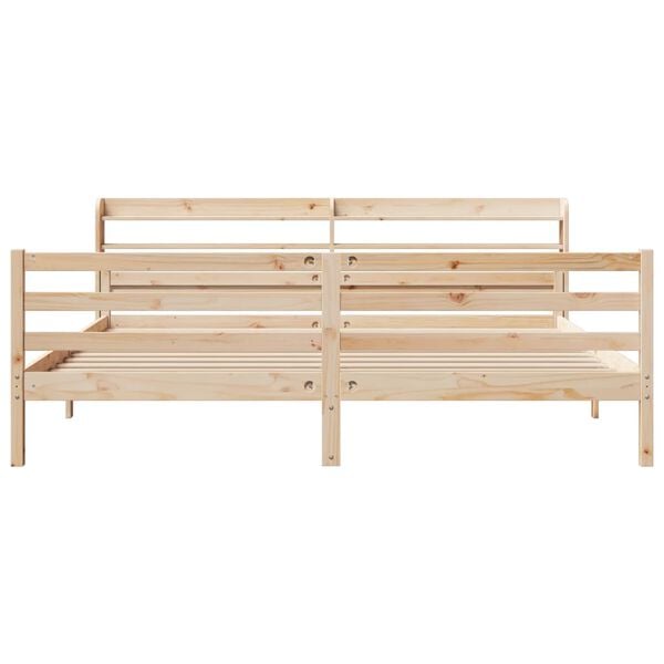 vidaXL Sengeramme med hodegavl 200x200 cm heltre furu