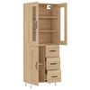 vidaXL Highboard sonoma eik 69,5x34x180 cm konstruert tre