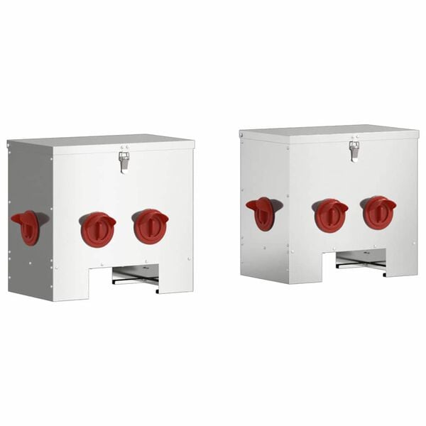 vidaXL H&oslash;nsefutteral 2 pcs s&oslash;lv 40,5 x 25 x 38 cm Galvanisert St&aring;l