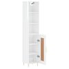 vidaXL Highboard h&oslash;yglans hvit 34,5x34x180 cm konstruert tre
