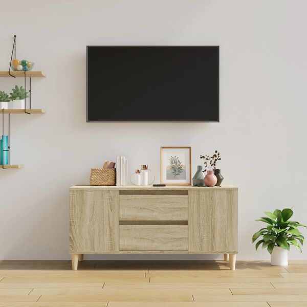 vidaXL TV-benk sonoma eik 102x44,5x50 cm konstruert tre