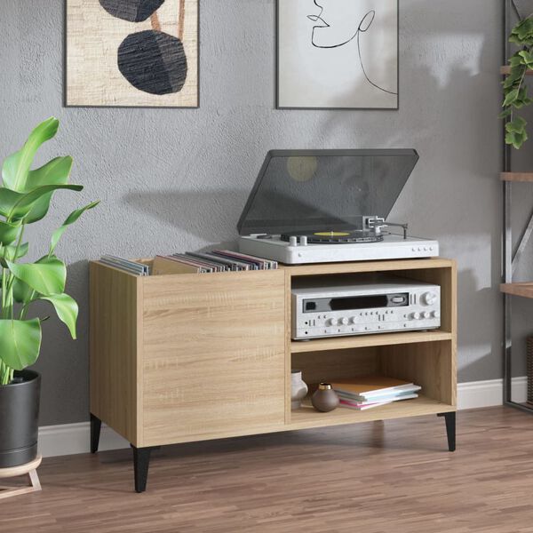 vidaXL Hifi-benk sonoma eik 84,5x38x48 cm konstruert tre