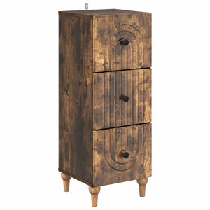 vidaXL Skuffeskap R&oslash;kt Eik 33 x 34,5 x 90 cm Konstruert tre