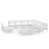 vidaXL Hagesofagruppe 11 deler hvit heltre furu