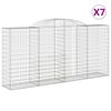 vidaXL Gabionkurver buede 7 stk 300x50x140/160 cm galvanisert jern