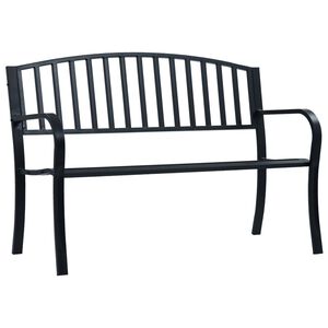 vidaXL Hagebenk svart 120 cm st&aring;l