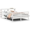 vidaXL Sengeramme med hodegavl hvit 150x200 cm heltre furu