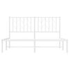 vidaXL Sengeramme i metall med hodegavl hvit 140x190 cm