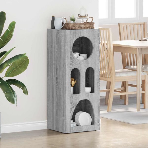 vidaXL Serviesskap Gr&aring; Sonoma 40 x 35 x 100.5 cm Konstruert tre