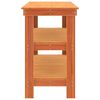 vidaXL Arbeidsbenk med hylle Voksbrun 110,5 x 50 x 80 cm Heltre furu