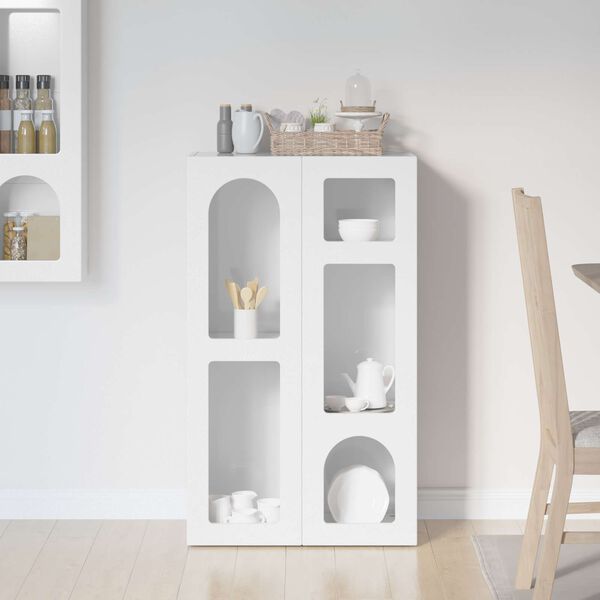 vidaXL Serviesskap H&oslash;yglanset hvit 59 x 35 x 100,5 cm Konstruert tre