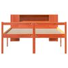 vidaXL Seng med bokhylle uten madrass voksbrun 140x190 cm heltre