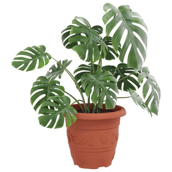 vidaXL Rund Blomsterpotte 24 pcs Klinker R&oslash;d &Oslash; 26 x 21.5 cm Plast