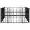 vidaXL Utendørs hundegård stål 18,43 m²