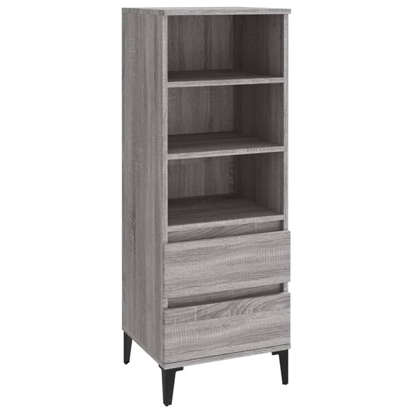 vidaXL Highboard grå sonoma 40x36x110 cm konstruert tre