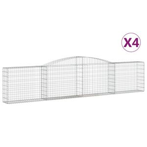 vidaXL Gabionkurver buede 4 stk 400x30x80/100 cm galvanisert jern