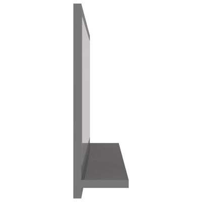 vidaXL Baderomsspeil høyglans grå 60x10,5x37 cm sponplate