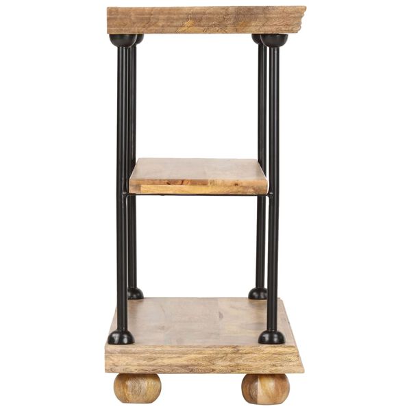 vidaXL Bokhylle med 2 etasjer 110x35x75 heltre mango og stål