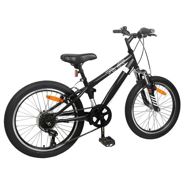 vidaXL Kids Mountain Bike 20 Tommer 6-Speed for 5-8 &aring;r gamle Svart