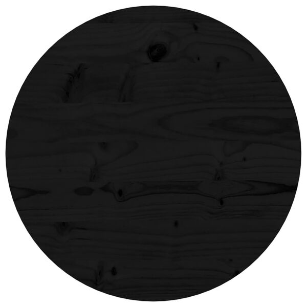 vidaXL Bordplate rund svart &Oslash;40x3 cm heltre furu