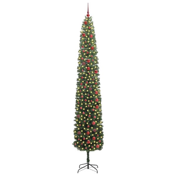 vidaXL Kunstig juletre med 300 LED gr&oslash;nn 300 cm PVC og st&aring;l og plast