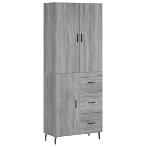 vidaXL Highboard gr&aring; sonoma 69,5x34x180 cm konstruert tre