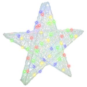 vidaXL 3D Stjerne 50 LED-lys Flerfarget 55 x 53,5 x 10 cm Akryl