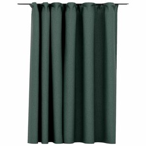 vidaXL Lystett gardin med kroker og lin-design gr&oslash;nn 290x245 cm