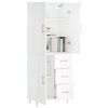 vidaXL Highboard hvit 69,5x34x180 cm konstruert tre