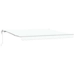 vidaXL Uttrekkbar markise Hvit 400 &times; 350 cm Stoff og Aluminium