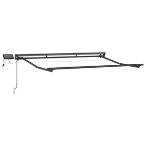 vidaXL Manuell markiseramme med LEDs Antrasitt 2,5 x 2 m Aluminium