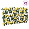 vidaXL Utvidbart espalier med kunstig ef&oslash;y 5 stk gul 180x30 cm