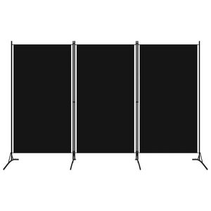 vidaXL Romdeler 3 paneler svart 260x180 cm