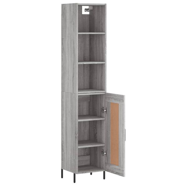 vidaXL Highboard gr&aring; sonoma 34,5x34x180 cm konstruert tre