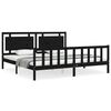 vidaXL Sengeramme med hodegavl svart 200x200 cm heltre