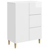 vidaXL Serviesskap H&oslash;gglans hvit 66 x 34,5 x 90 cm Konstruert tre