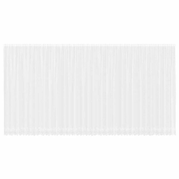 vidaXL Blondegardin med gardiner Blomster Hvit 260 x 900 cm Polyester