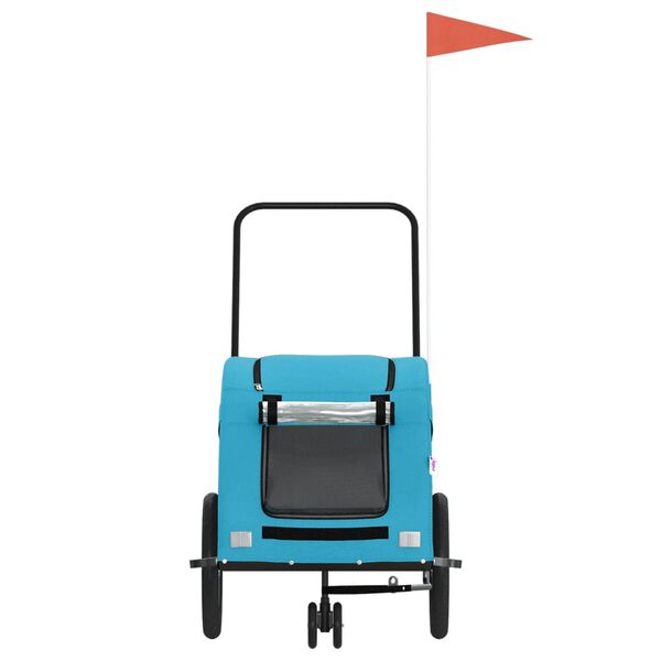 vidaXL Kjæledyrsykkelhenger blå oxfordstoff og jern