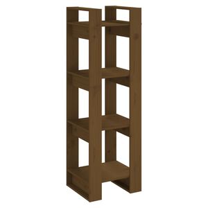vidaXL Bokhylle/romdeler honningbrun 41x35x125 cm heltre