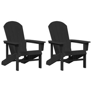 vidaXL Hage Stol 2 stk. Svart Polyethylen