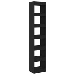 vidaXL Bokskap 6 niv&aring;er 40 x 30 x 198 cm Konstruert tre Svart Eik