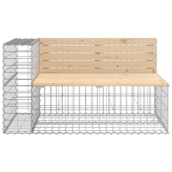 vidaXL Hagebenk gabiondesign 244x71x65,5 cm heltre furu